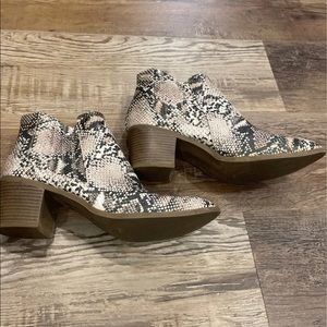 Snakeskin ankle boots